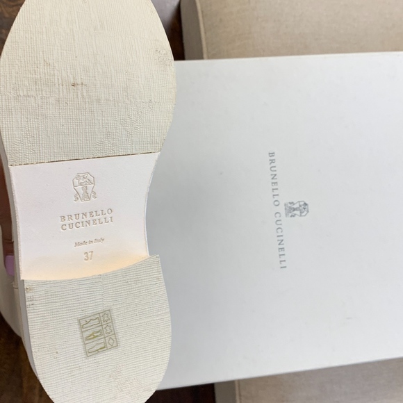 Brunello Cucinelli Cream Leather Knee High Boots - Picture 3 of 5